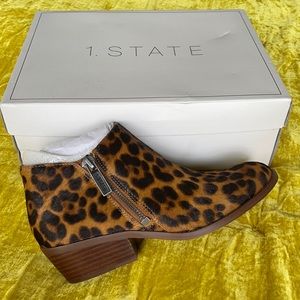 Leopard print Cow hair fur ankle booties- NWT
